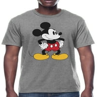 Класика на Дизни Класик Мики Маус, маица за кратки ракави за машка графичка екипа, големина S-3XL
