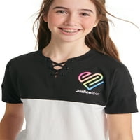 Правда девојки j-sport кратка ракав чипка маица, големини xs-xxl