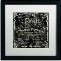 Трговска марка ликовна уметност Париз Бистро VI Канвас уметност по пекара во боја, бела мат, црна рамка