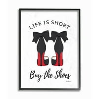 Sumn Industries Fashion Designer чевли црна црвена акварел збор врамена wallидна уметност од Аманда Гринвуд