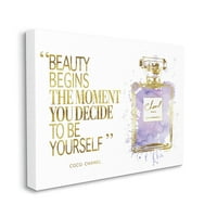 Beather Beauty Beauty Beauty започнува дизајнер цитат Виолетова глам парфем шише платно wallидна уметност, 36, дизајн од Аманда