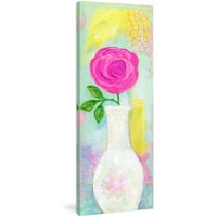 Мармонт Хил Пинк роза во вазна од illил Ламберт Сликарство на печатење на завиткано платно