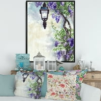 DesignArt 'lilac tree flanter гроздобер впечаток' Традиционална врамена платна wallидна уметност печатење