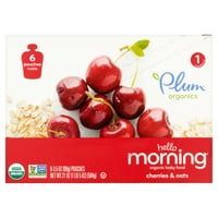 Слива органски здраво утрински цреши и овес Органска храна за бебиња со месеци и горе, 3. мл, брои, пакет