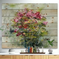 Дизајн на „Букети со рози сликарство уметност“ цветни печати на природно бор дрво