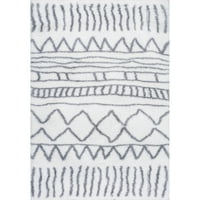 Нулум Рената Марокан Шаг област килим, 6 '7 9', сива